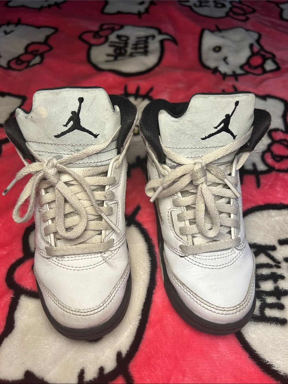 Jordan Kids White and Black Retro Jumpman Sneakers